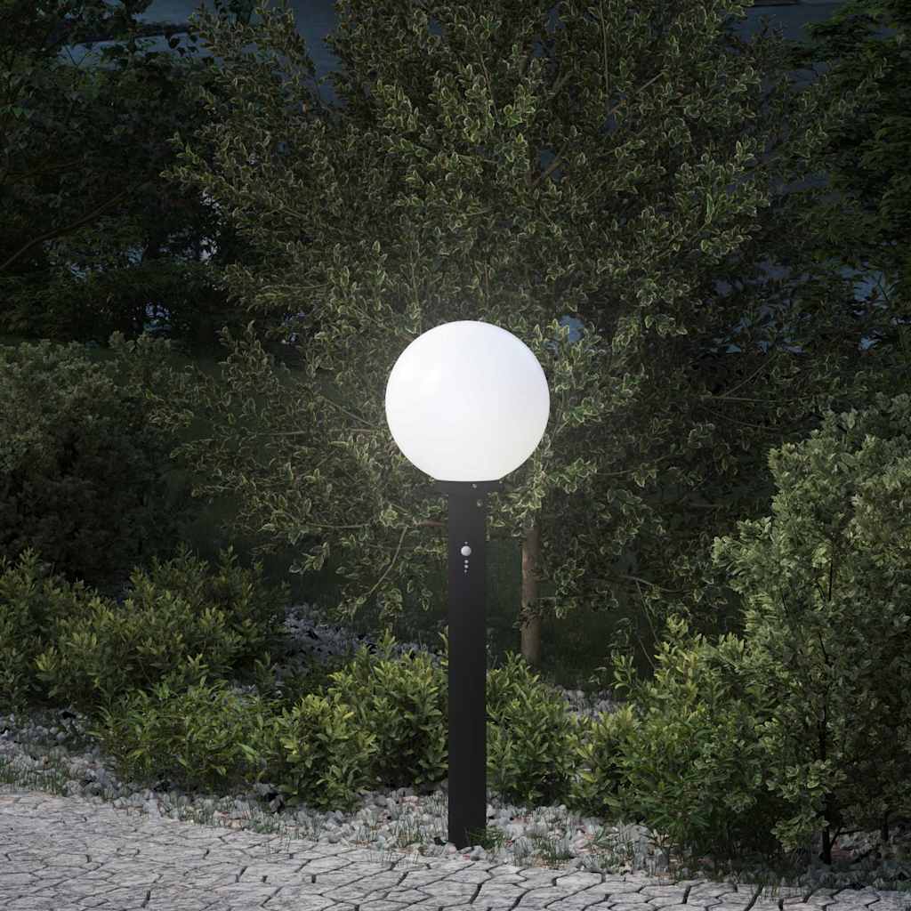 Luminária de poste com sensor, 80 cm, preta, IP44 — foto 1