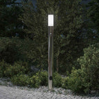 Luminária de poste com sensor e tomada, 110 cm, aço inoxidável, IP44 — foto 1