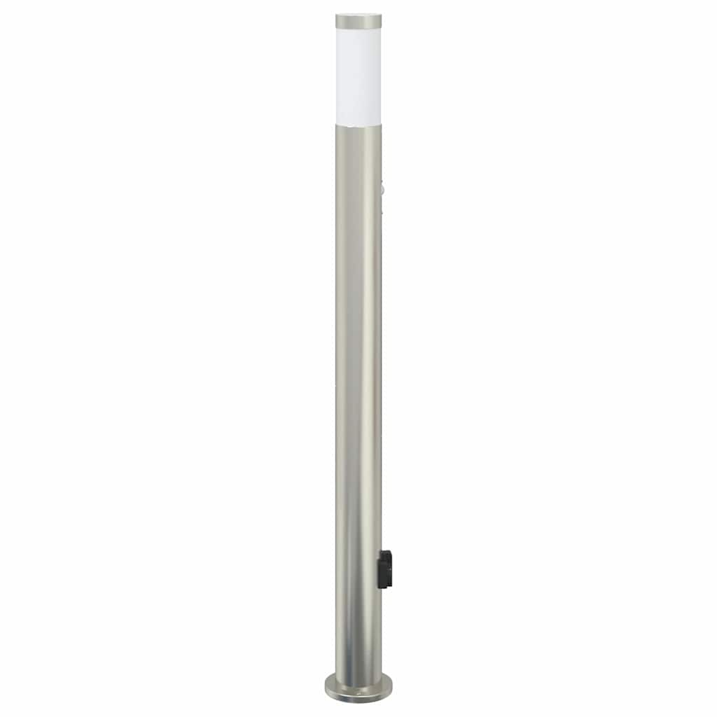 Luminária de poste com sensor e tomada, 110 cm, aço inoxidável, IP44 — foto 4
