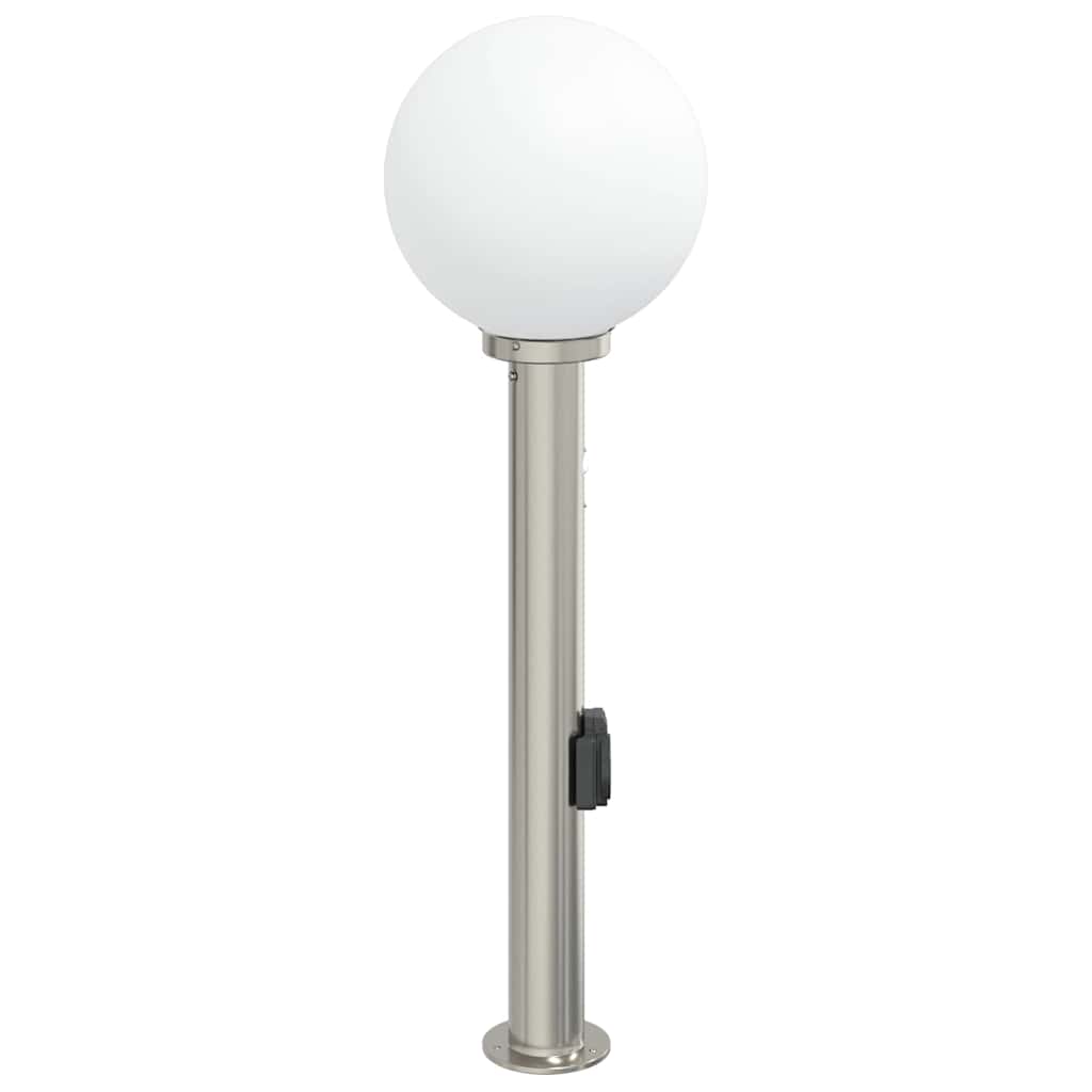 Luminária de poste com sensor e tomada, 80 cm, aço inoxidável, IP44 — foto 4