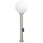 Luminária de poste com sensor e tomada, 80 cm, aço inoxidável, IP44 — foto 4