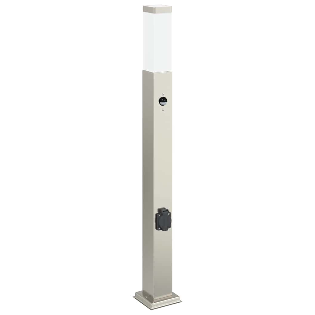 Luminárias de balizamento com sensor e tomada, 3 peças, 80 cm, aço inoxidável, IP44 — foto 3