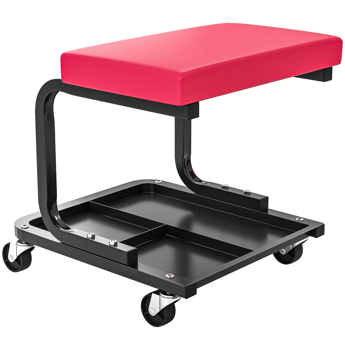 Banco de mecânico banco de oficina móvel carga 135 kg tabuleiro de ferramentas rodízios incluídos 36,5 x 33,5 x 35 cm vermelho — foto 1