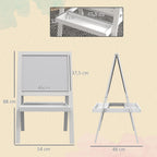 Cavalete quadro infantil 2 em 1 face quadro branco magnético e face quadro-negro a giz branco — foto 2