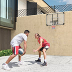 Tabela de Basquetebol de Parede com Aro, Rede e Estrutura em Aço para Exterior, 113x61x73 cm, Branco e Preto — imagem 6