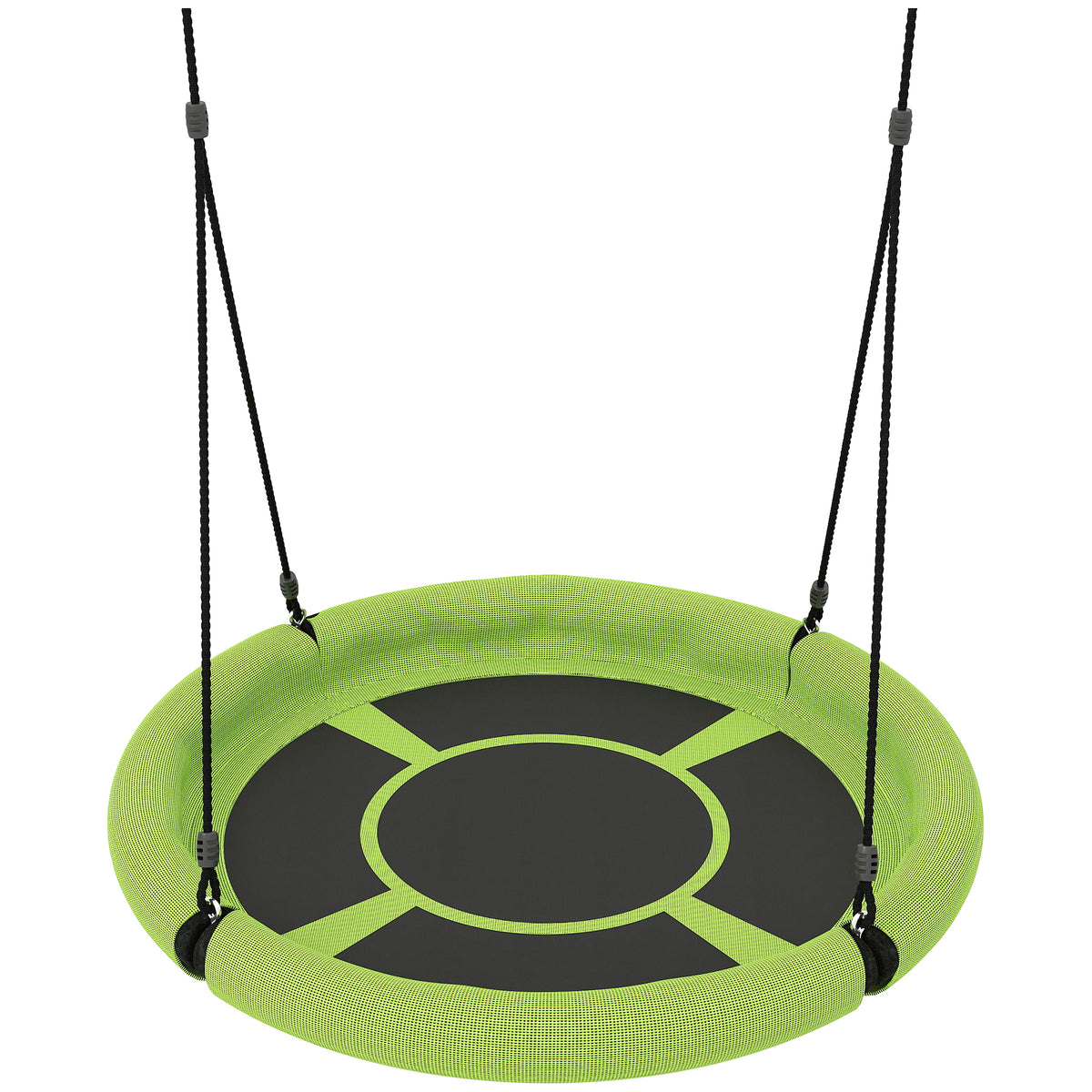 Baloiço-ninho, Baloiço de jardim redondo, suporta 150 kg, altura ajustável, Verde — foto 1