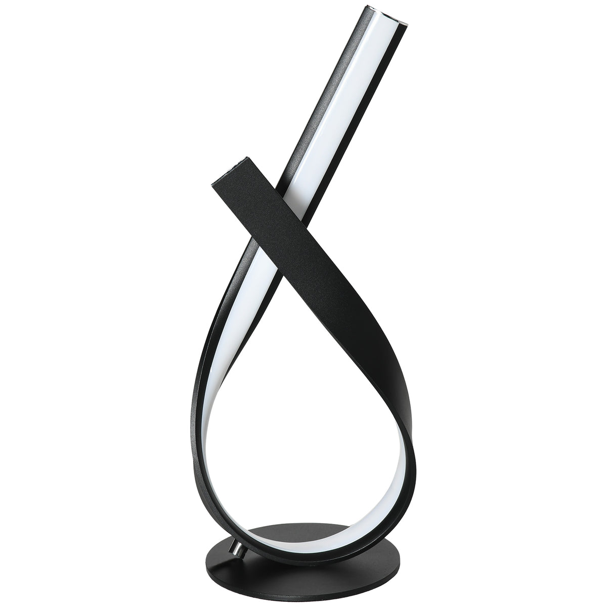 Lâmpada de Mesa Design Contemporâneo Lâmpada de Mesa Design Espiral 21x15x43 cm Alum. Preto Led Branco Quente — foto 1