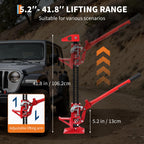 Macaco mecânico de elevação alta com base larga e aderência antiderrapante para resgate de tratores ou SUV, 3175 kg, vermelho, 121,9 cm com base — foto 4