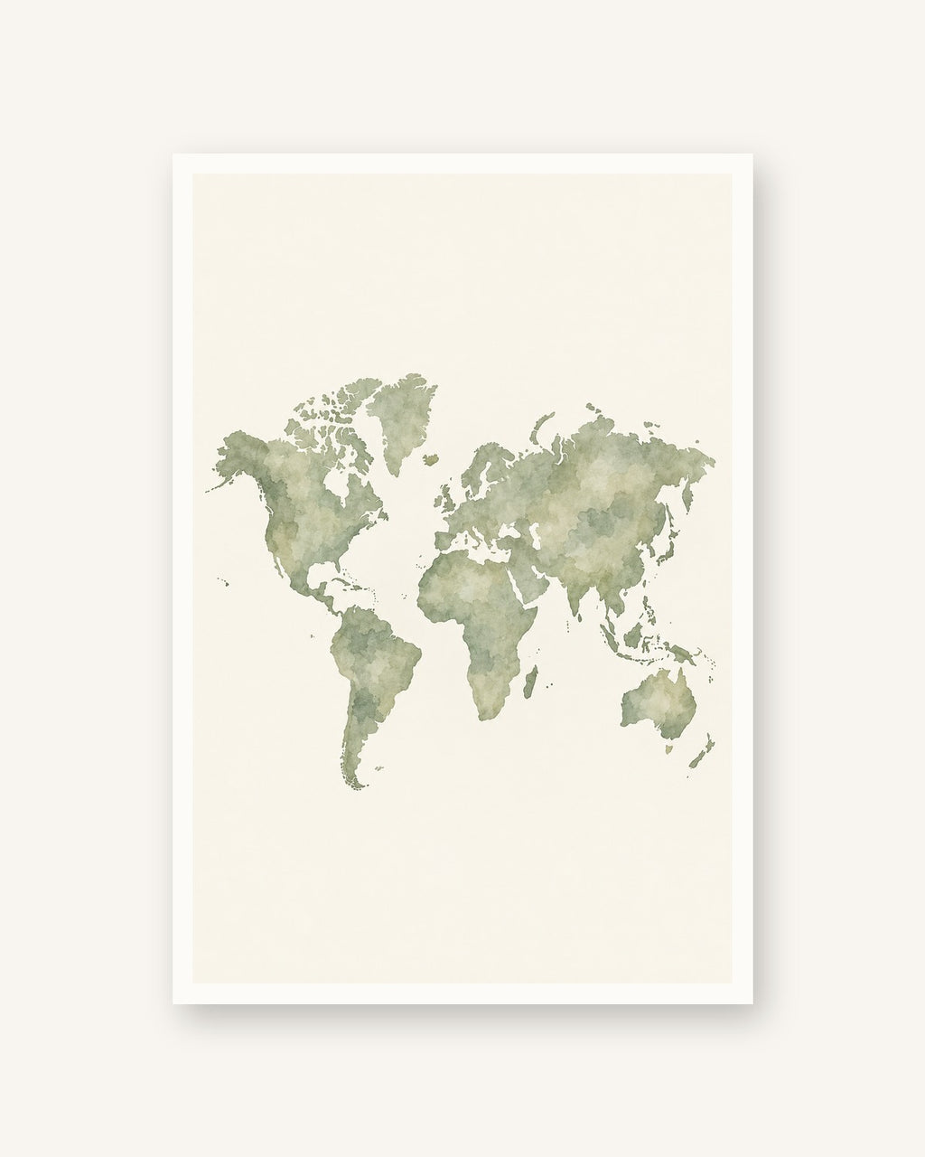 Mundo aguarela · Quadro mapa do mundo — acabamento:poster