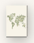 Mundo aguarela · Quadro mapa do mundo — acabamento:slim