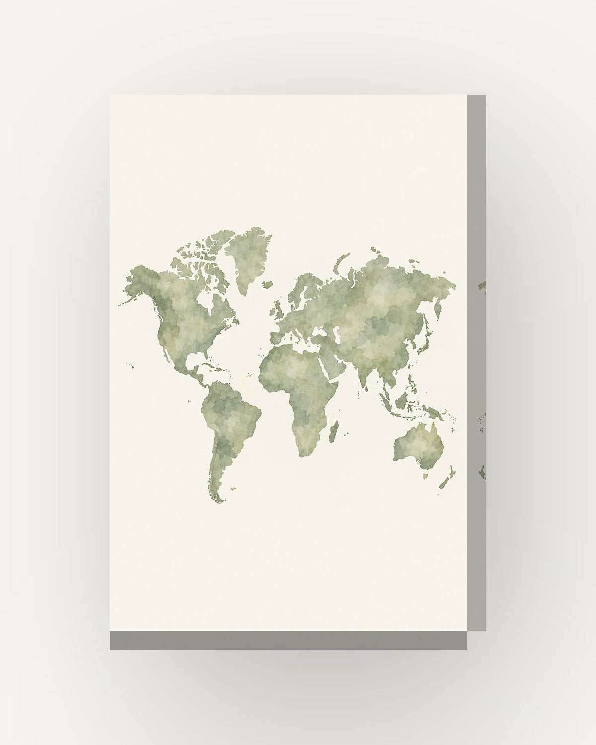 Mundo aguarela · Quadro mapa do mundo — acabamento:slim