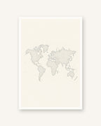 Mundo ponteado · Quadro mapa do mundo — acabamento:poster