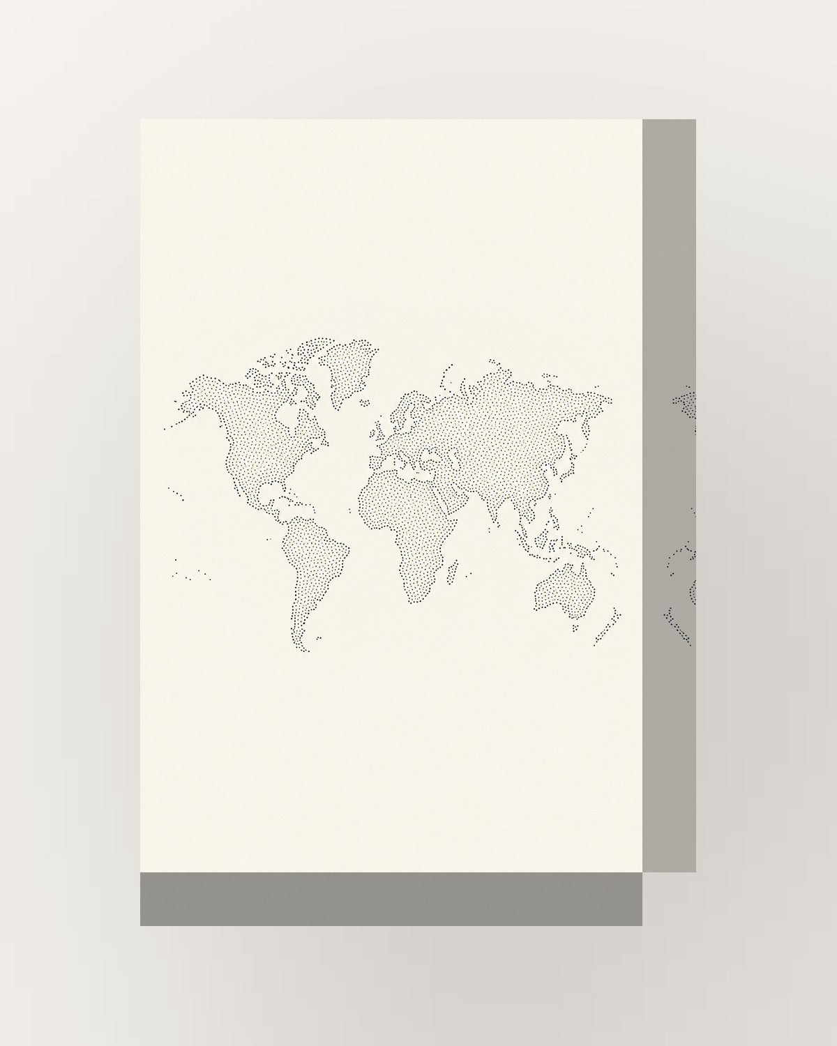 Mundo ponteado · Quadro mapa do mundo — acabamento:thick