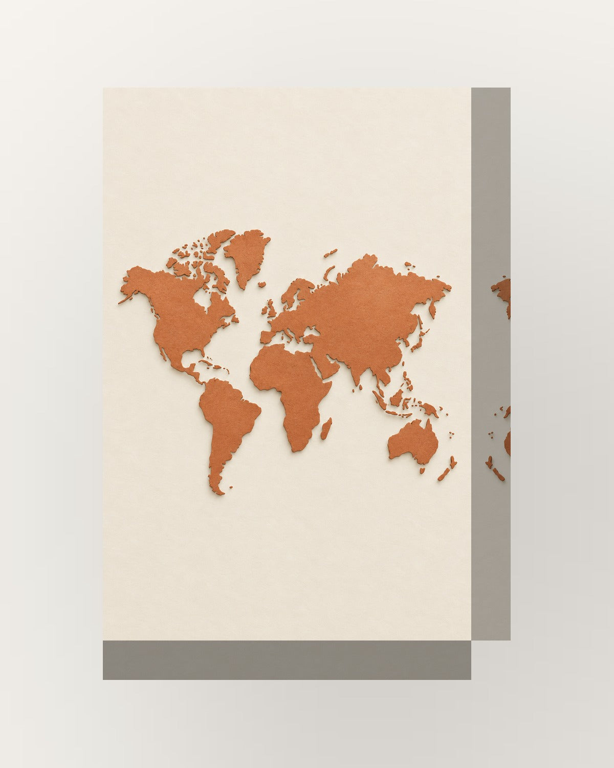 Continentes · Quadro mapa do mundo — acabamento:thick