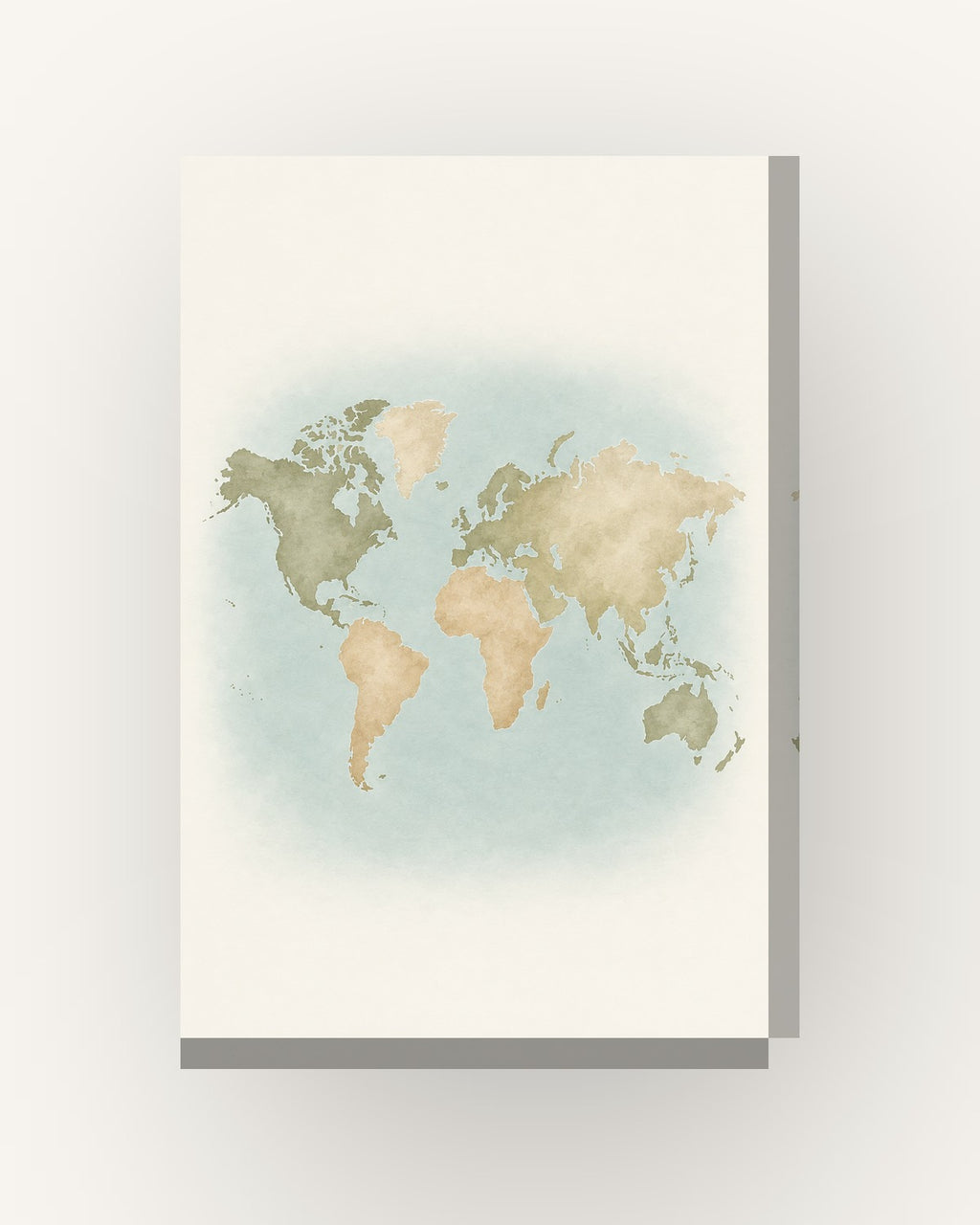 Oceanos · Quadro mapa do mundo — acabamento:slim