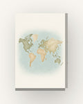 Oceanos · Quadro mapa do mundo — acabamento:slim
