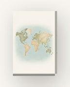 Oceanos · Quadro mapa do mundo — acabamento:slim