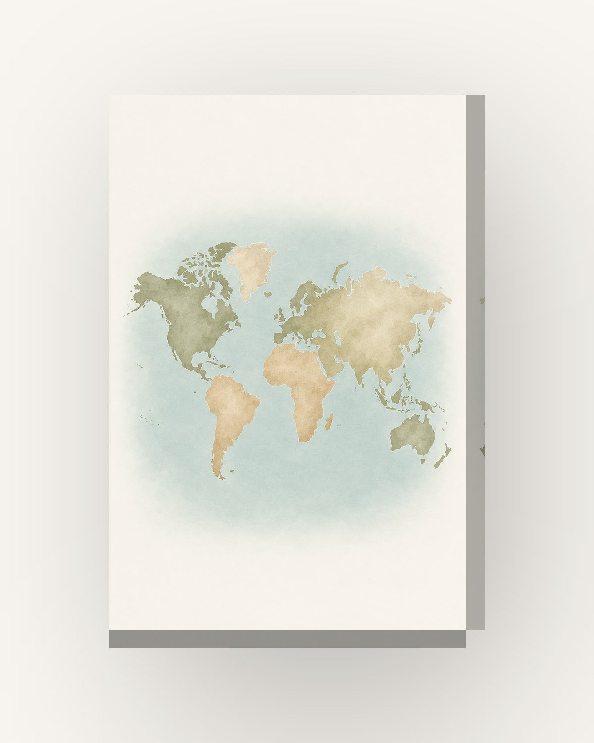 Oceanos · Quadro mapa do mundo — acabamento:slim