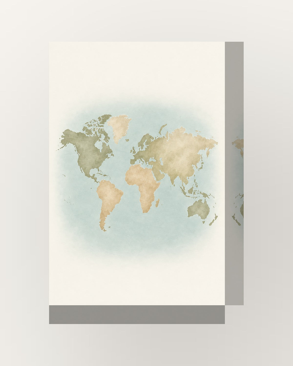 Oceanos · Quadro mapa do mundo — acabamento:thick