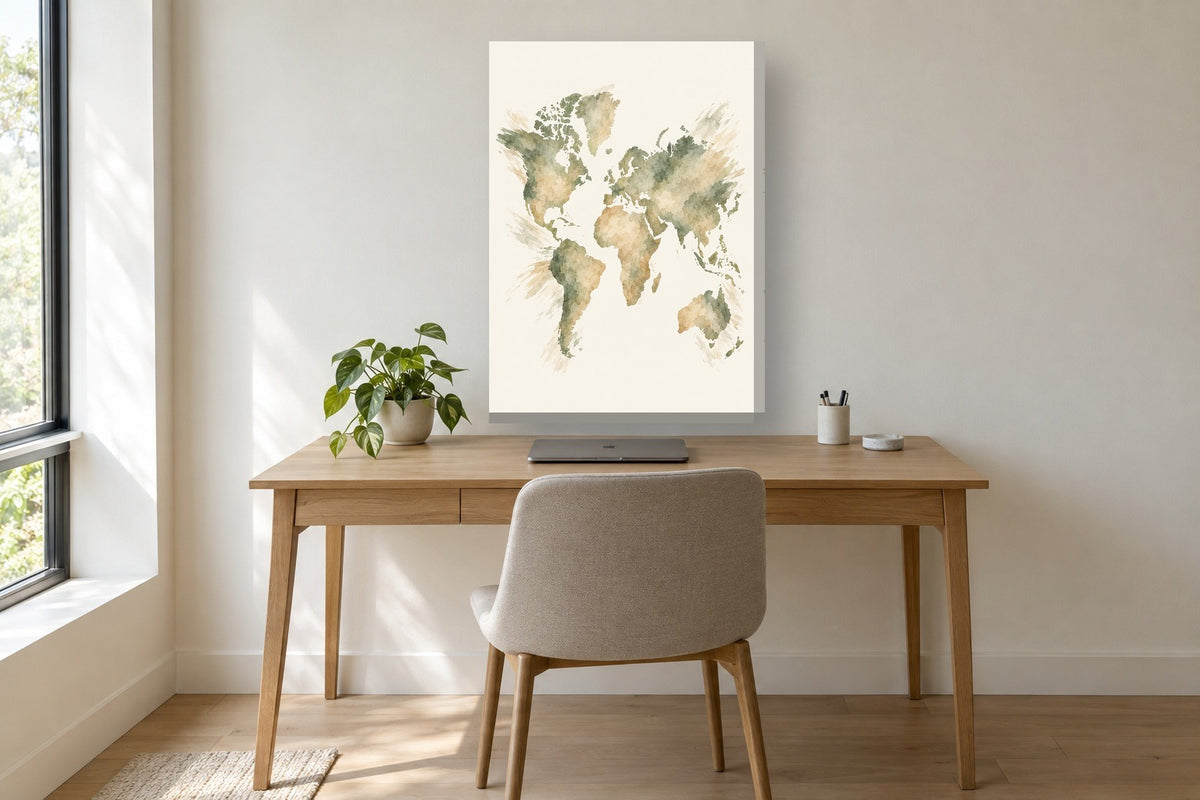 Traço · Quadro mapa do mundo — mapas-05_ver_50x70_escritorio