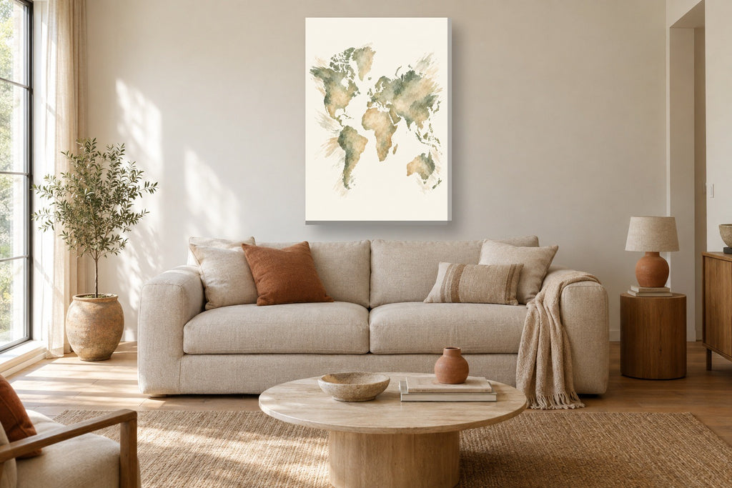 Traço · Quadro mapa do mundo — mapas-05_ver_70x100_sala