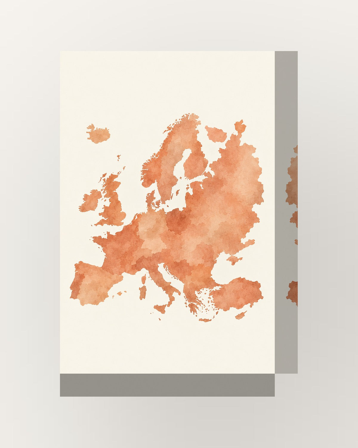Europa · Quadro mapa do mundo — acabamento:thick