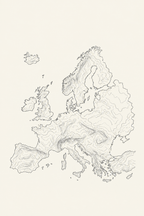 Europa · Line art · Quadro mapa do mundo — mapas-europa-lineart_ver
