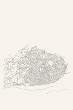 Lisboa (mapa) · Line art · Quadro mapa do mundo — mapas-lisboa-mapa-lineart_ver
