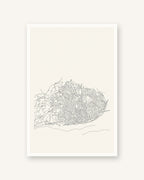 Lisboa (mapa) · Line art · Quadro mapa do mundo — acabamento:poster