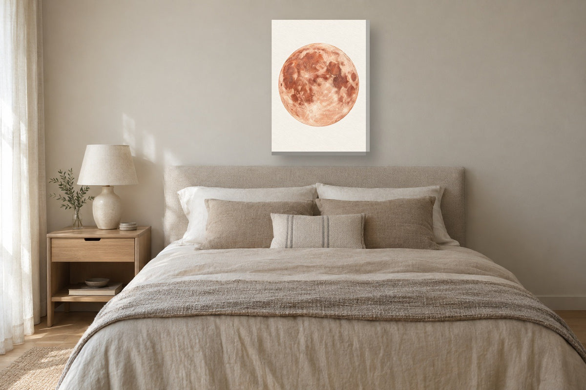 Lua · Aguarela · Quadro mapa do mundo — mapas-lua-aguarela_ver_50x70_quarto