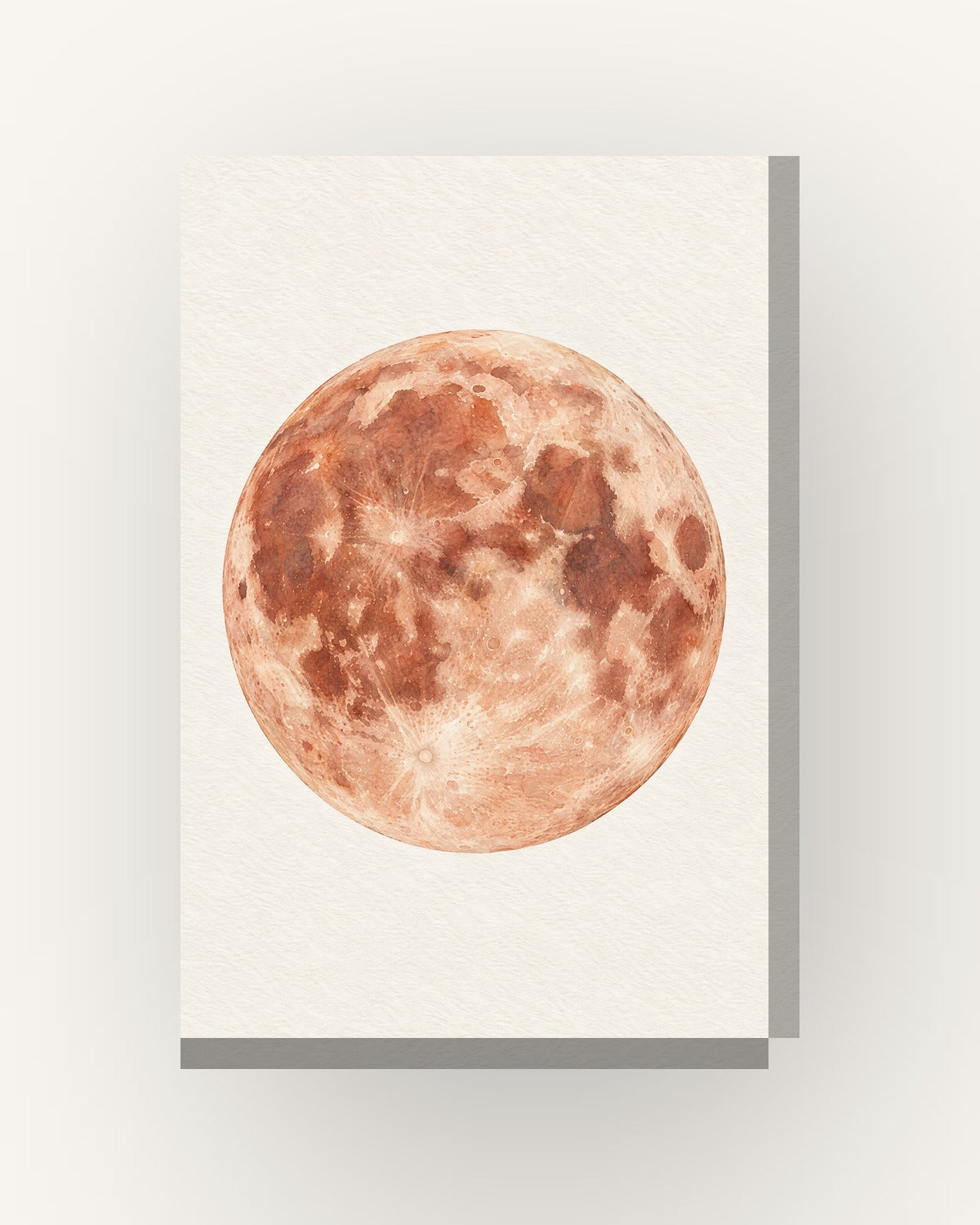 Lua · Aguarela · Quadro mapa do mundo — acabamento:slim
