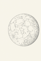 Lua · Line art · Quadro mapa do mundo — mapas-lua-lineart_ver