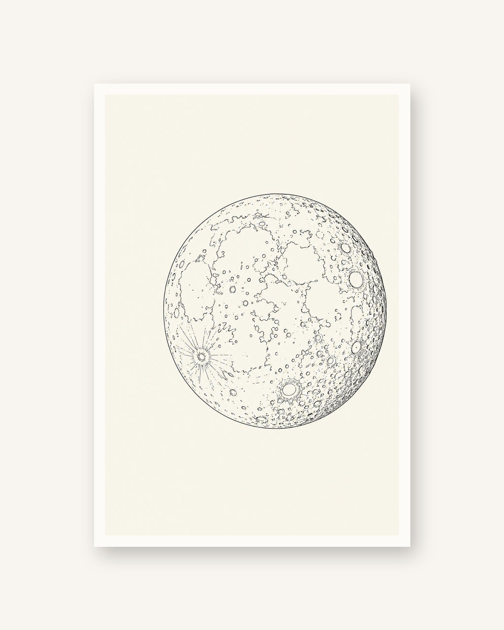 Lua · Line art · Quadro mapa do mundo — acabamento:poster