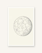 Lua · Line art · Quadro mapa do mundo — acabamento:poster