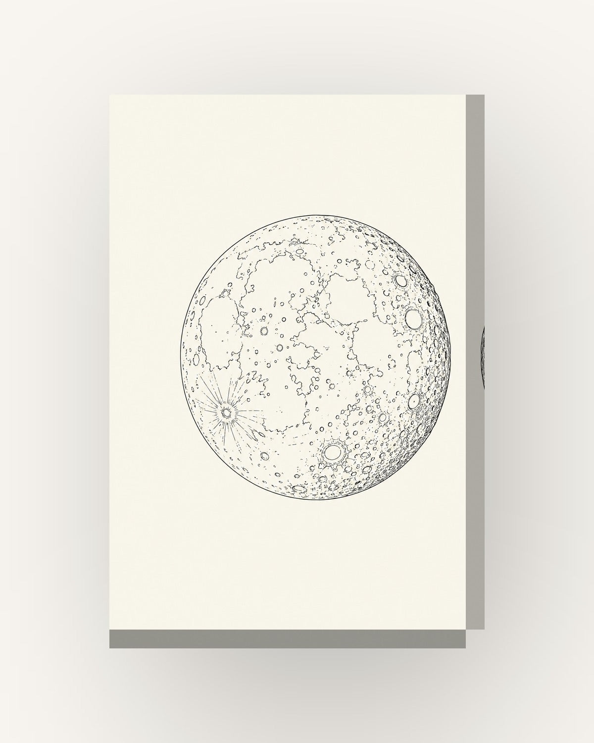 Lua · Line art · Quadro mapa do mundo — acabamento:slim