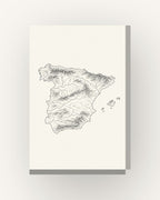 Mapa de Espanha · Line art · Quadro mapa do mundo — acabamento:slim