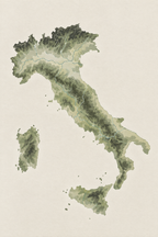 Mapa de Itália · Minimalista · Quadro mapa do mundo — mapas-mapa-de-italia-minimal_ver