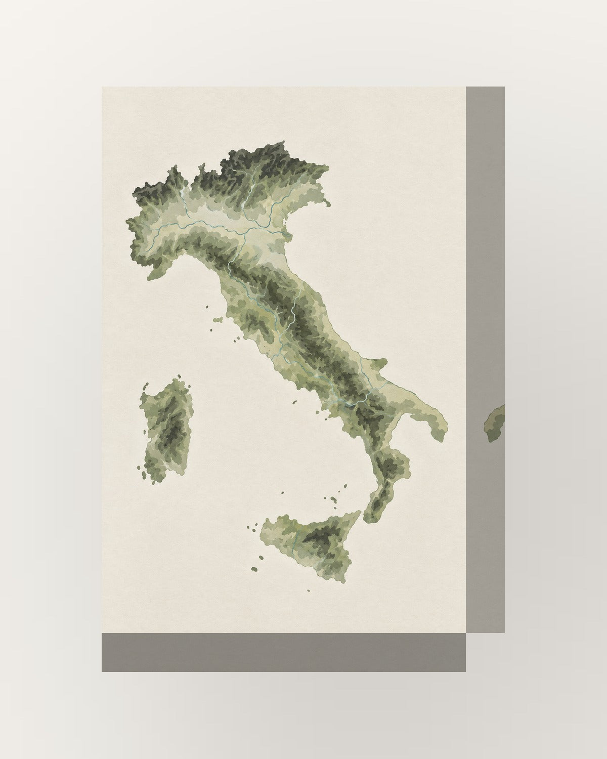 Mapa de Itália · Minimalista · Quadro mapa do mundo — acabamento:thick