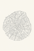 Paris (mapa) · Line art · Quadro mapa do mundo — mapas-paris-mapa-lineart_ver