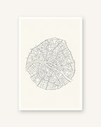 Paris (mapa) · Line art · Quadro mapa do mundo — acabamento:poster