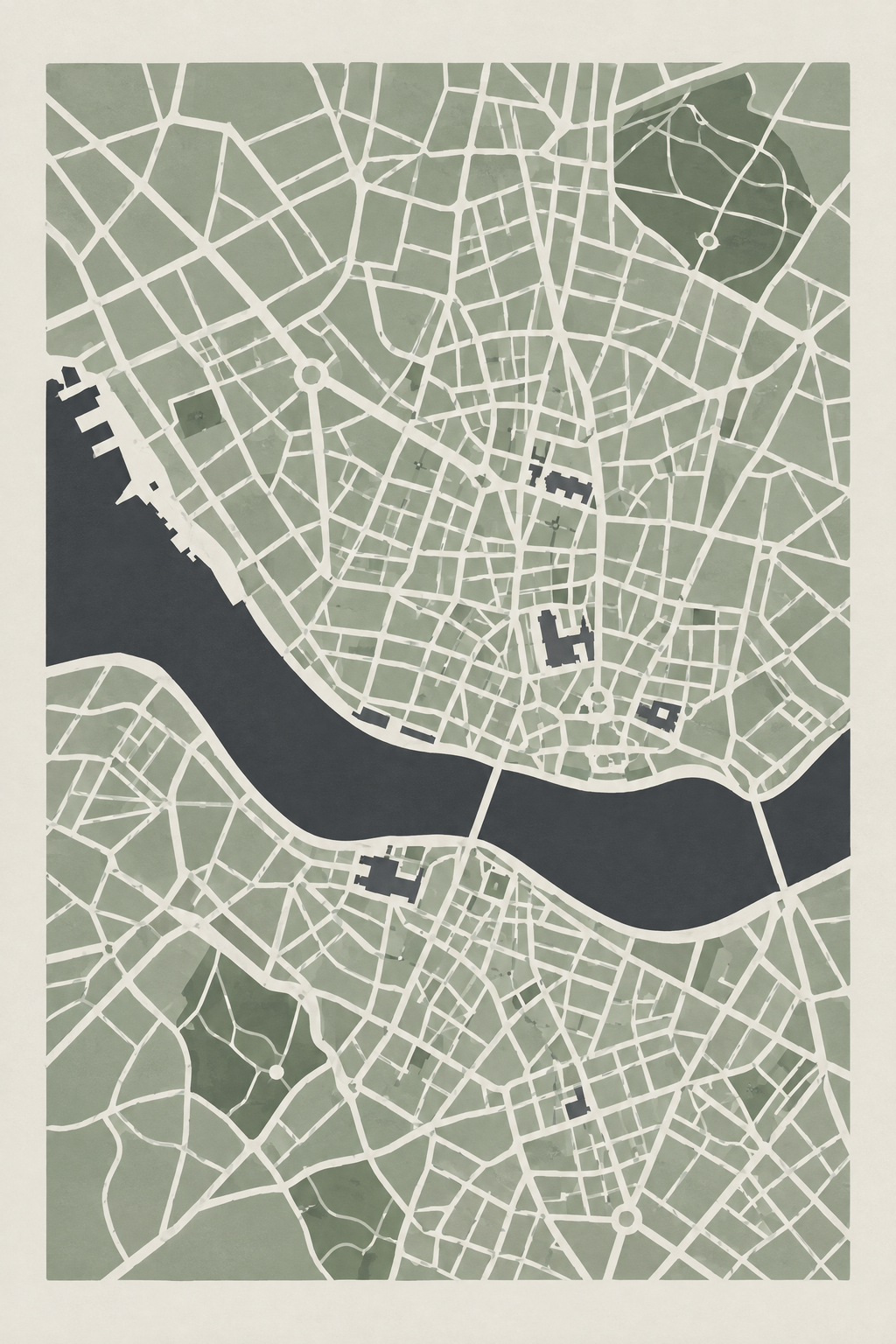 Porto (mapa) · Minimalista · Quadro mapa do mundo — mapas-porto-mapa-minimal_ver