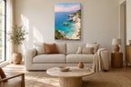 Quadro de mar e costa «Enseada» em tela vertical — mar-02_ver_70x100_sala