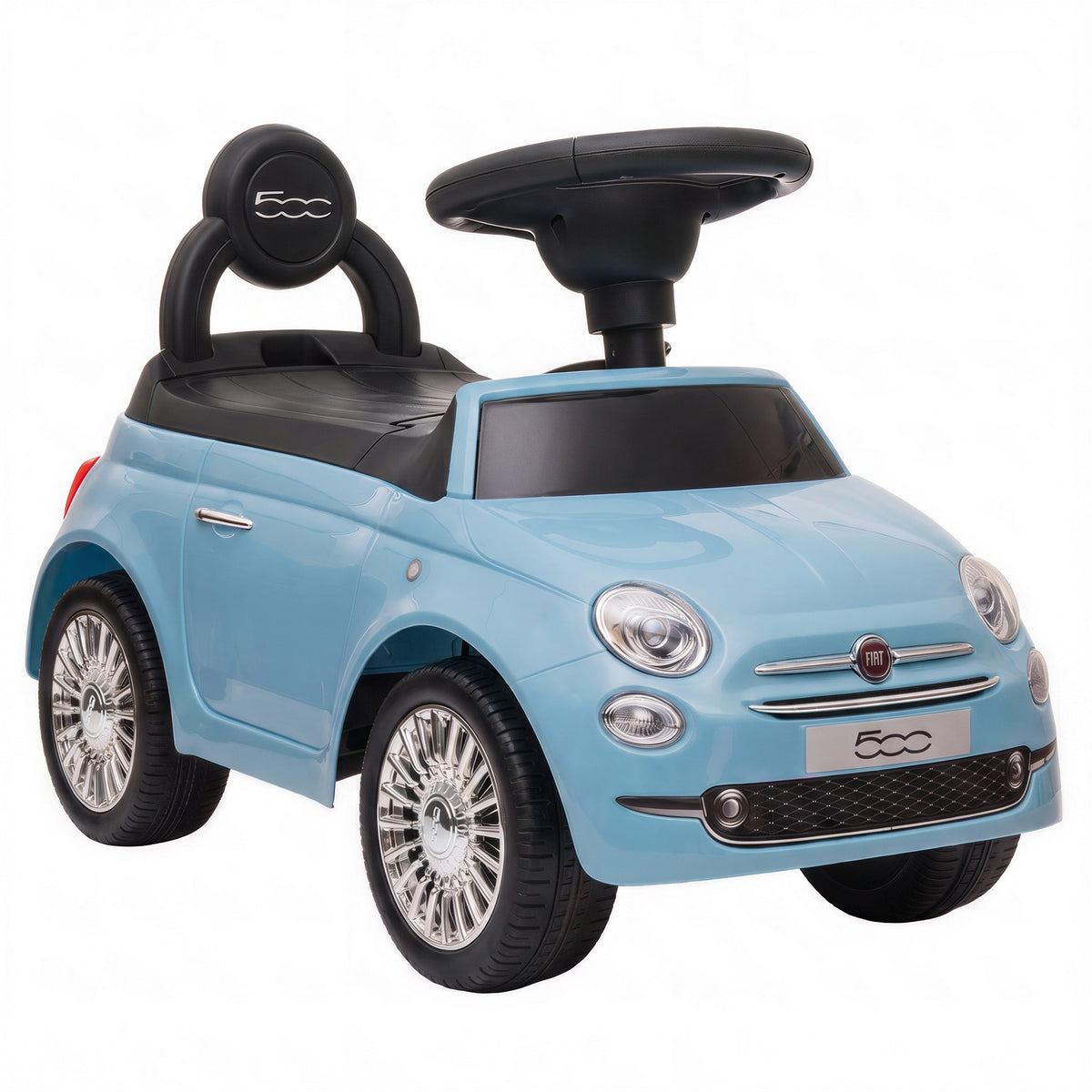 Carro de Passeio para Crianças 12-36 Meses Licença com Música Buzina e Compartimento Sob o Assento em PP Azul — foto 1