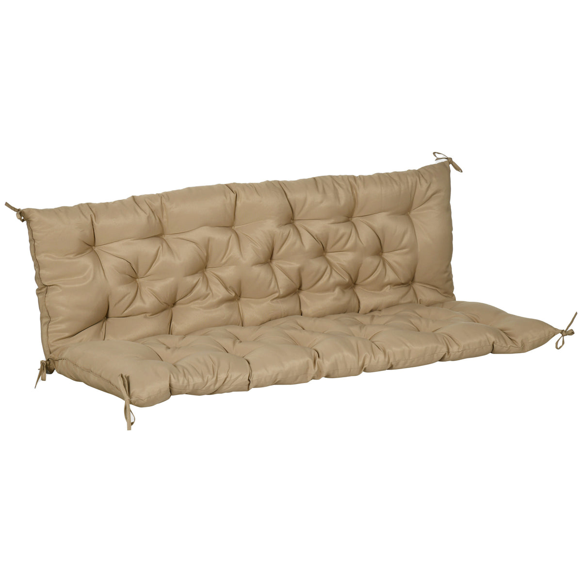 Almofada colchão assento e encosto para banco de jardim balanço sofá 3 lugares grande conforto 150 x 98 x 8 cm caqui claro — foto 1