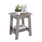 Mesa auxiliar com 2 prateleiras, compacta, resistente em MDF, cinzento rústico, sala e quarto, 39×30×48 cm — foto 1