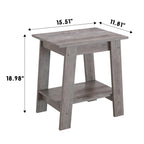 Mesa auxiliar com 2 prateleiras, compacta, resistente em MDF, cinzento rústico, sala e quarto, 39×30×48 cm — foto 3