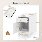 Mesa Auxiliar com Estação de Carga USB e Tomadas - Gaveta e Armário — foto 3