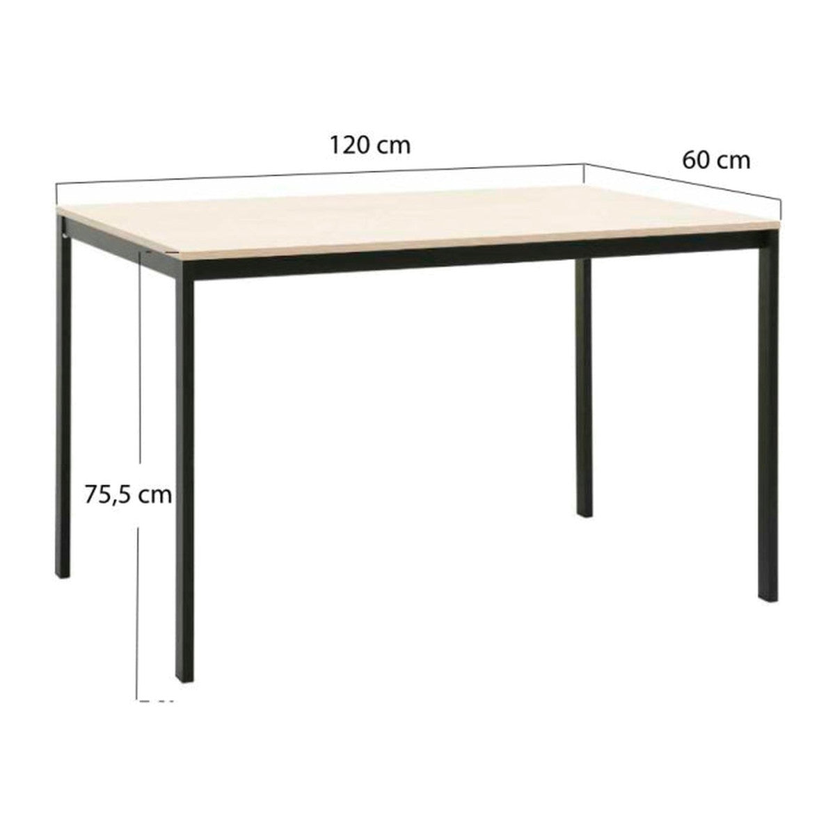 Mesa Black Retangular Nodi 120x60 cm — Madeira Natural — foto 1
