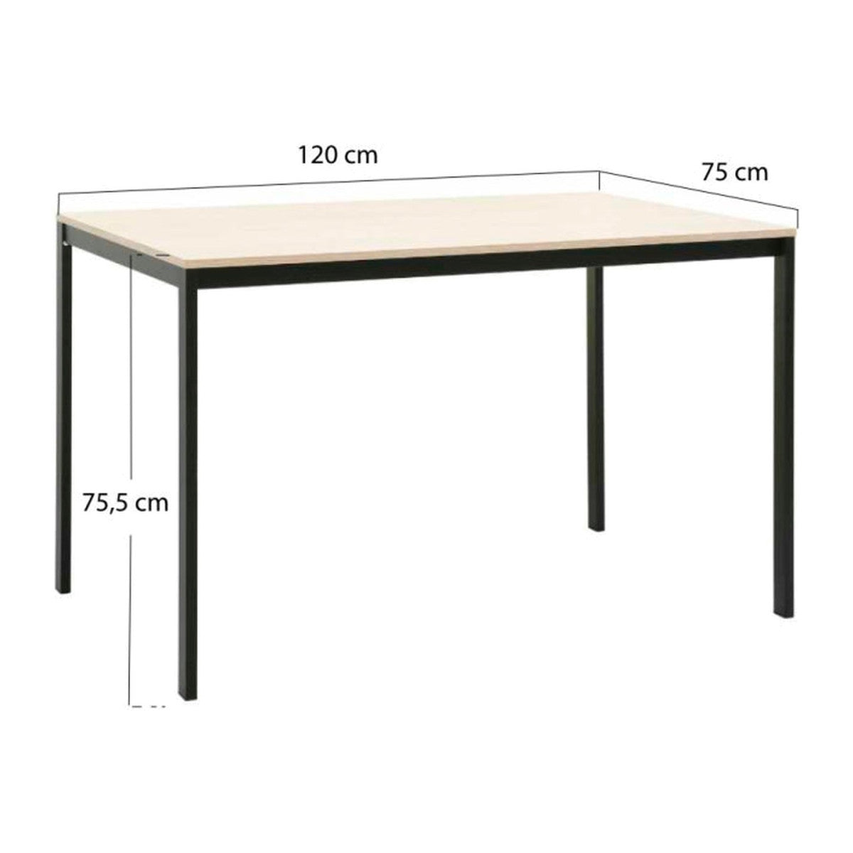 Mesa Black Retangular Nodi 120x75 cm — Madeira Natural — foto 1