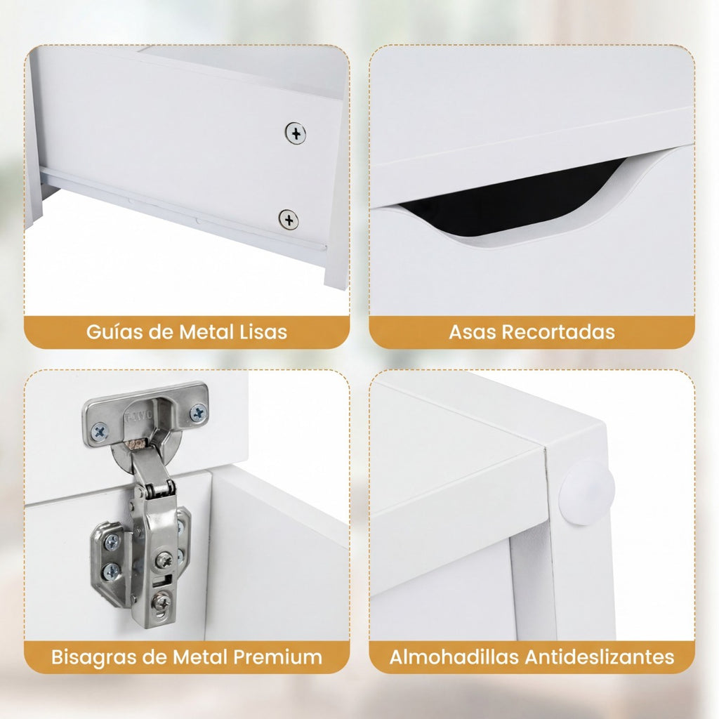 Mesa Centro Elevável 3 em 1 com 4 Taburetes e Compartimento Oculto | Branca — foto 7